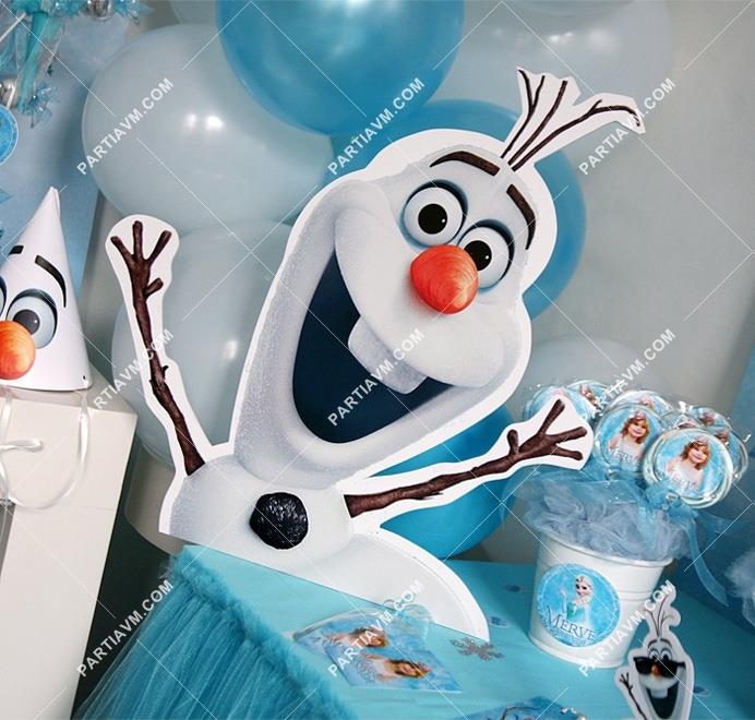 Frozen Elsa Doğum Günü Süsleri Masaüstü Pano Dekor Kardan Adam Büyük Boy 50cm Yükseklik