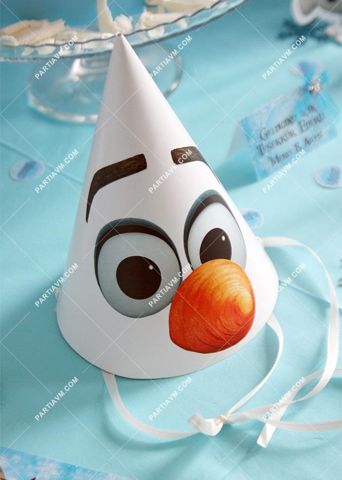 Frozen Elsa Doğum Günü Süsleri Parti Şapkası Karton 5 Adet