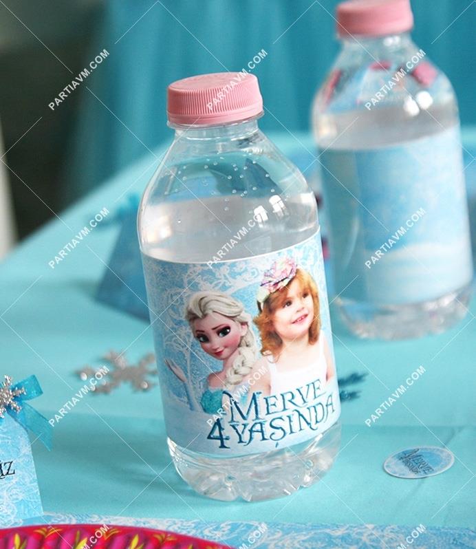Frozen Elsa Doğum Günü Süsleri Su Şişesi Bandı 5 adet