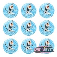 Partiavm Frozen Elsa Doğum Günü Süsleri Yuvarlak Etiket 3,5cm 15 Adet satın al