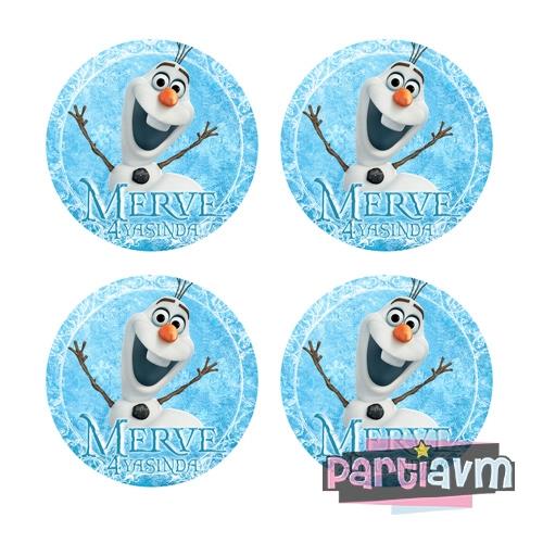 Frozen Elsa Doğum Günü Süsleri Yuvarlak Etiket 7,5cm 10 Adet