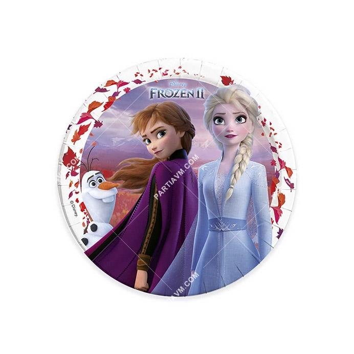 Frozen Elsa Lisanslı Karton Tabak 23 cm 8li