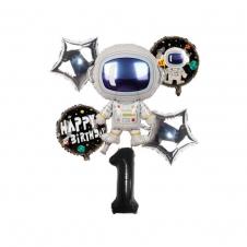 SAMM Gümüş Astronot Folyo Balon Set 6lı