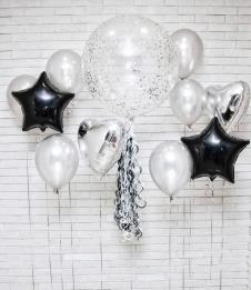 SAMM Gümüş Siyah Folyo Hazır Balon Seti satın al