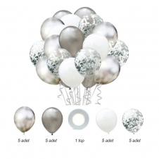 SAMM Gümüş Tonları Balon Demeti 20li satın al