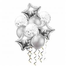 SAMM Gümüş Tonları Balon Demeti 9lu satın al