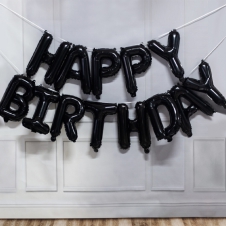 SAMM Happy Birthday Folyo Balon Model 10 Siyah Renk