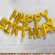 SAMM Happy Birthday Folyo Balon Model 3 Gold Renk