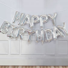 SAMM Happy Birthday Folyo Balon Model 5 Gümüş Renk