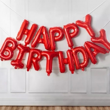 SAMM Happy Birthday Folyo Balon Model 7 Kırmızı Renk