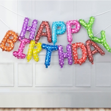 SAMM Happy Birthday Folyo Balon Model 9 Karnaval Puantiyeli Renk