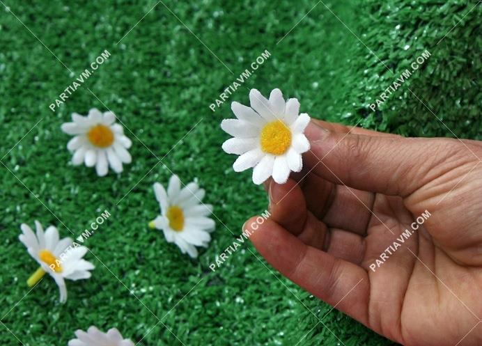 Harikalar Diyarı Doğum Günü Kumaş - Plastik Çiçek Papatya 10 Adet