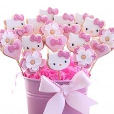 Happy Cookie Day HCDA026A Hello Kitty Çubuklu Kurabiye Standart Boy ( 3 Çeşit ) Adet Fiyat satın al