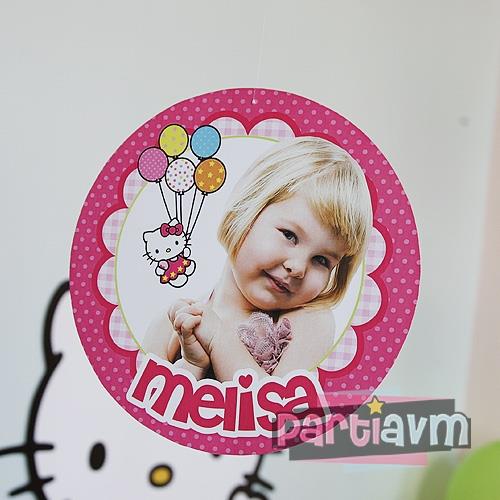 Hello Kitty Doğum Günü Süsleri 20 cm Önlü Arkalı Baskı Kalın Karton Misinalı Asma Süs