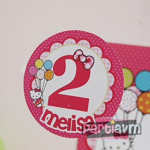 Hello Kitty Doğum Günü Süsleri 20 cm Önlü Arkalı Baskı Kalın Karton Misinalı Asma Süs