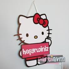 Partiavm Hello Kitty Doğum Günü Süsleri 40 cm Hello Kitty Pano Kapı Süsü Asna Kurdeleli satın al