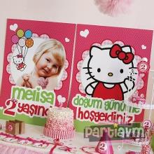 Partiavm Hello Kitty Doğum Günü Süsleri 70x100 cm Katlanmaz Pano Afiş 2 Adet Fotoğraflı Ekonomik Fiyat