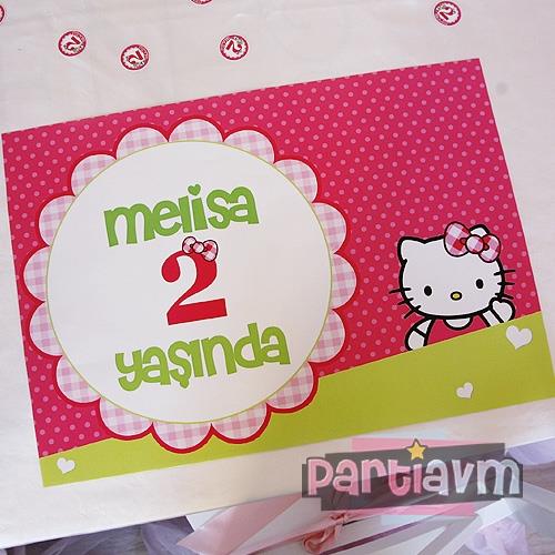 Hello Kitty Doğum Günü Süsleri Amerikan Servis Kalın Kuşe Kağıt 5 Adet