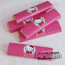 Partiavm Hello Kitty Doğum Günü Süsleri Baton Çikolata ve Çikolata Bandı 10 Adet