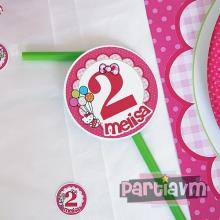 Partiavm Hello Kitty Doğum Günü Süsleri Pipet Etiketli 5 Adet