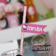 Partiavm Hello Kitty Doğum Günü Süsleri Pipet Etiketli 5 Adet satın al