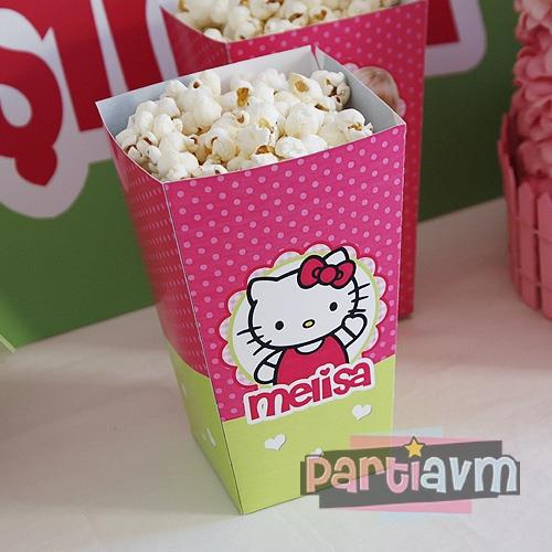 Hello Kitty Doğum Günü Süsleri Popcorn Kutusu 5 Adet