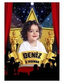 Partiavm Hollywood - Oscar Doğum Günü 70x100 cm Yırtılmaz Branda Afiş