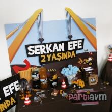 Partiavm İnşaat Teması Doğum Günü Süsleri 120 X 85 cm Dev Pano Afiş 3 Boyutlu  satın al