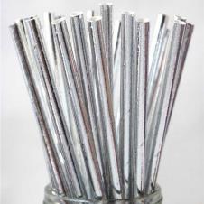 SAMM Kağıt Pipet Metalik Gümüş 20cm 25li satın al