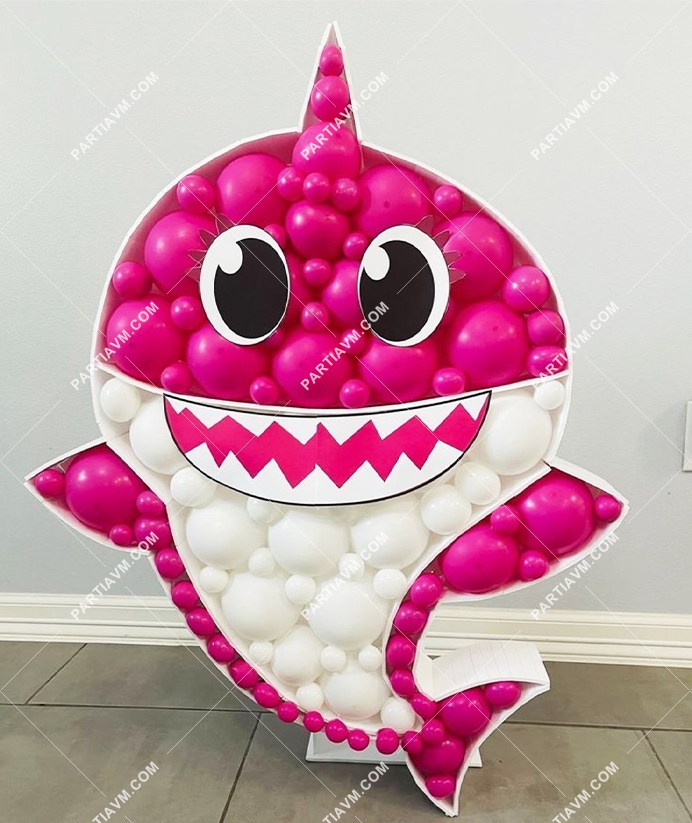 Karakter Temalı Dev Balon Standı Model11 Pembe Baby Shark Temalı 120cm