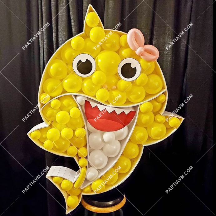 Karakter Temalı Dev Balon Standı Model12 Sarı Baby Shark Temalı 120cm