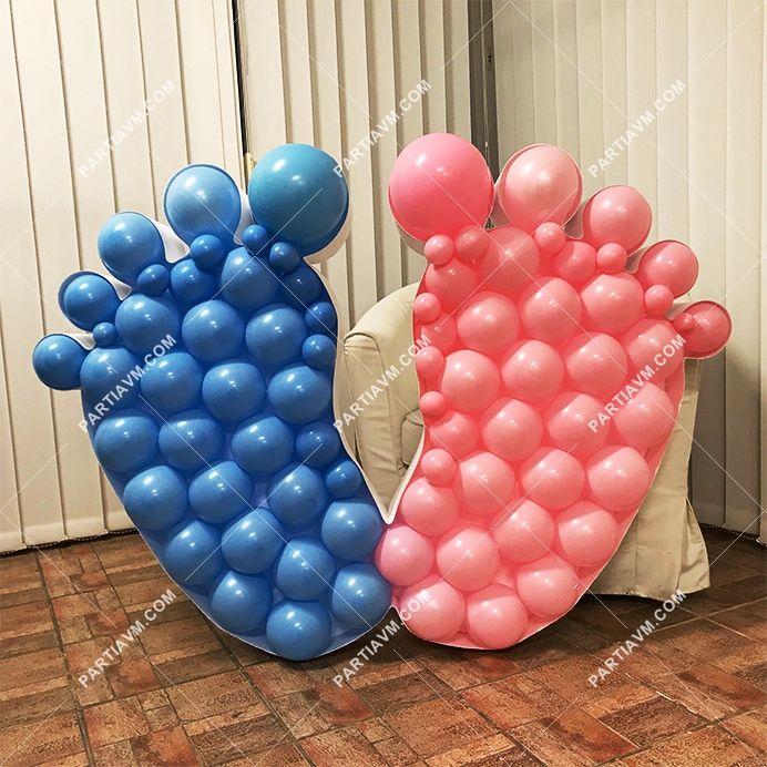 Karakter Temalı Dev Balon Standı Model17 Pembe Mavi Cinsiyet Partisi Temalı 120X180cm