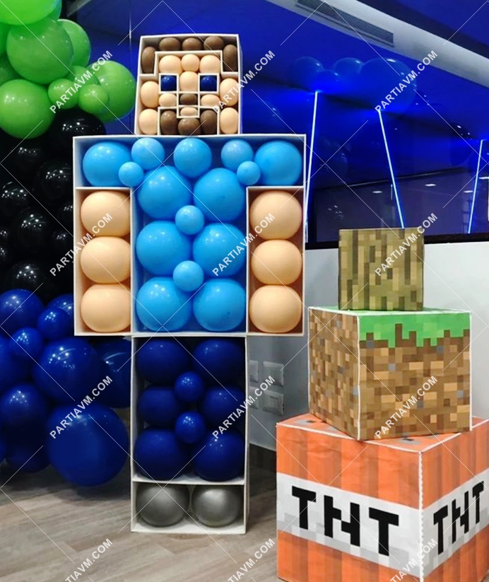 Karakter Temalı Dev Balon Standı Model6 Minecraft Temalı 150cm