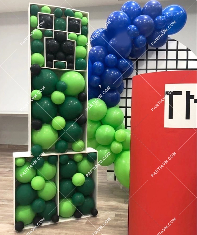 Karakter Temalı Dev Balon Standı Model7 Minecraft Temalı 150cm