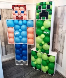 SAMM Karakter Temalı Dev Balon Standı Model8 2Adet Minecraft Temalı 150cm