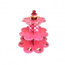 SAMM Karton Pasta Desenli Cupcake Standı 3 Katlı Kek Standı 