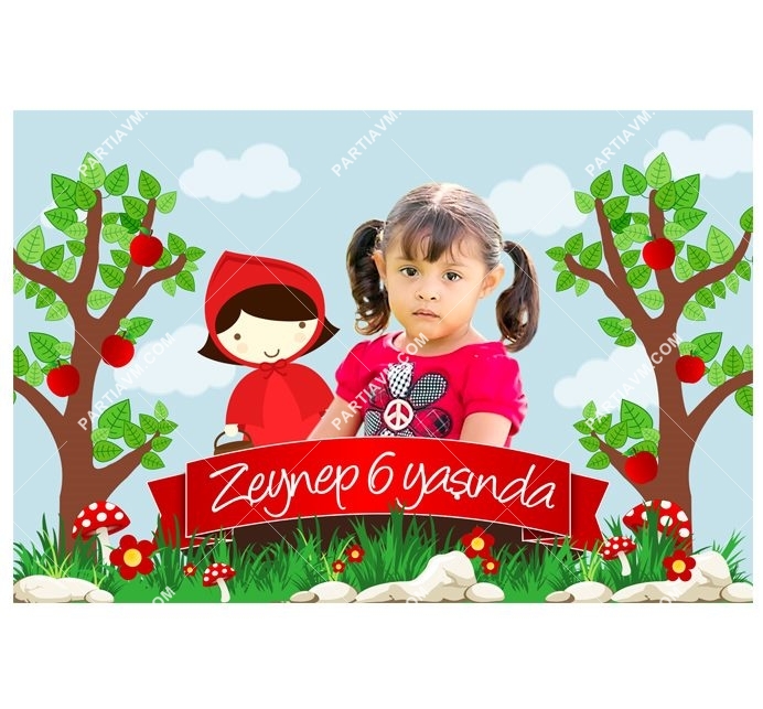 Kırmızı Başlıklı Kız Doğum Günü 120x85 cm Büyük Boy Kağıt Afiş