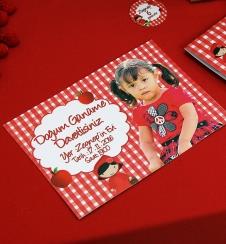 Partiavm Kırmızı Başlıklı Kız Doğum Günü Davetiye Önlü Arkalı Baskı Kalın Karton 4 Adet satın al