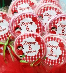 Partiavm Kırmızı Başlıklı Kız Doğum Günü Lolipop Şeker Etiketli Süslemeli 10 Adet satın al