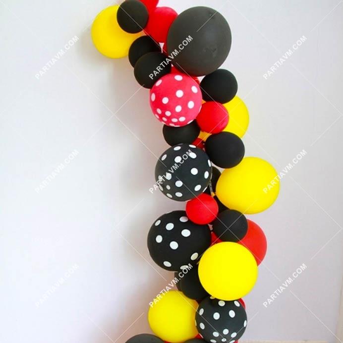 Kırmızı Mickey Mouse Zincir Balon Set