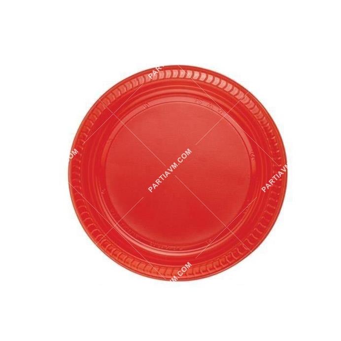 Kırmızı Plastik Tabak 22 cm 25li