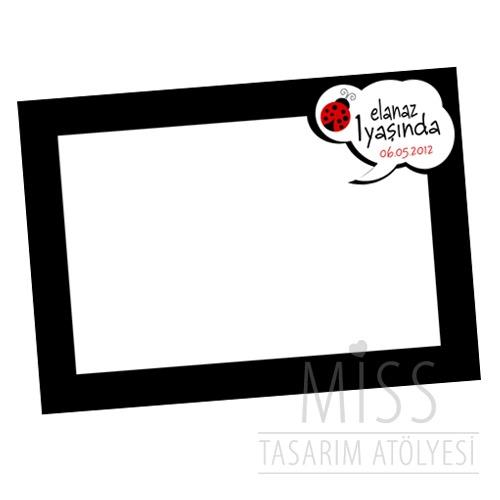 Kırmızı Uğur Böceği Doğum Günü Süsleri Hatıra Fotoğrafı Çekilme Çerçevesi Siyah 100 cm x 70 cm