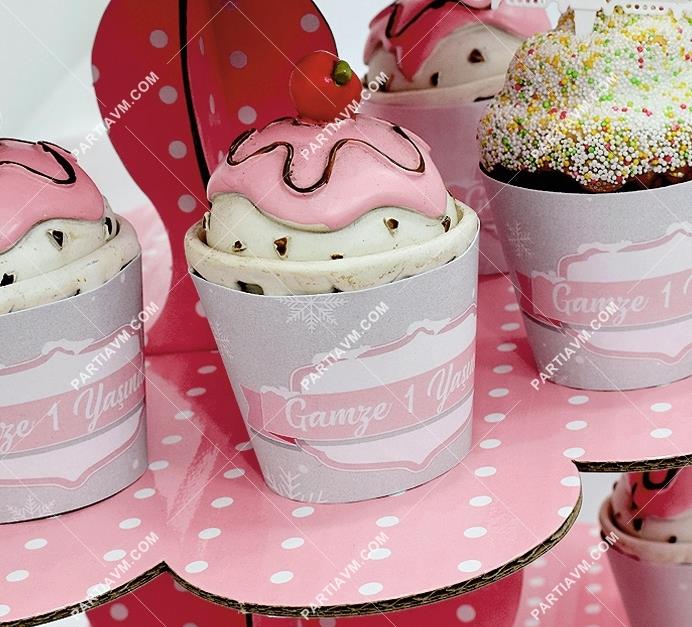 Kış Masalı Doğum Günü Cupcake Sargısı 10 Adet