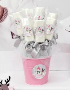 Partiavm Kış Masalı Doğum Günü Marshmallow Etiketli Kovada 10 Adet Süslü Çubuklarda satın al