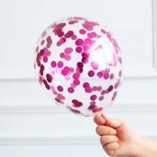 SAMM Konfetili Şeffaf Balon Fuşya Pullu 10 Adet Şeffaf Balon satın al