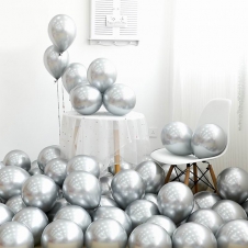 SAMM Krom Lateks Balon Gümüş Renk 10 adet Parlak Gümüş Balon