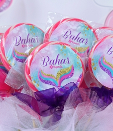 Partiavm Küçük Deniz Kızı Doğum Günü Lolipop Şeker Etiketli Süslemeli 10 Adet satın al