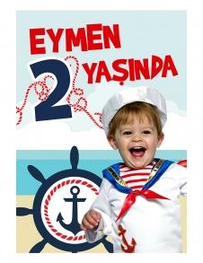 Partiavm Küçük Denizci Kaptan Doğum Günü 70x100 cm Yırtılmaz Branda Afiş satın al