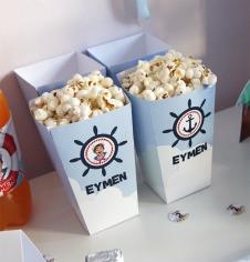 Partiavm Küçük Denizci Kaptan Doğum Günü Süsleri Popcorn Kutusu 5 Adet