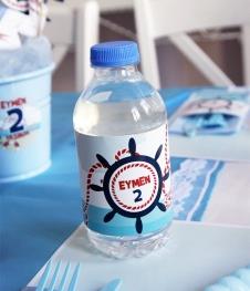 Partiavm Küçük Denizci Kaptan Doğum Günü Süsleri Su Şişesi Bandı İsimli 5 adet satın al